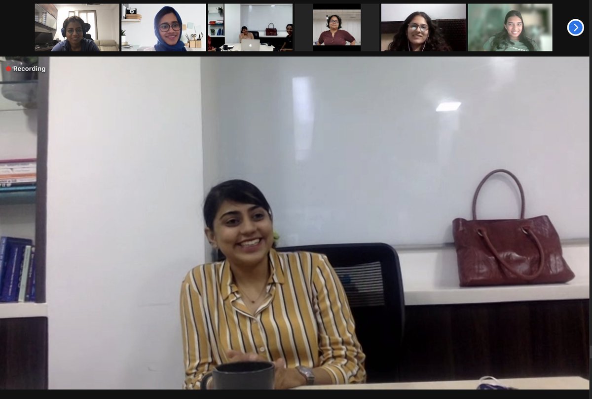 dimpy_nandwani's tweet photo. Women in Product On-Air event went offline with @_aamnakhan today! 
It was inspiring and reassuring to hear you speak about your journey from sales to product and to being a founder now, @CraftedByBinks♥️

Shout out to @nandiniv @samiksha0396 for hosting us at @AntlerIndia office https://t.co/FMhRa9TXTW