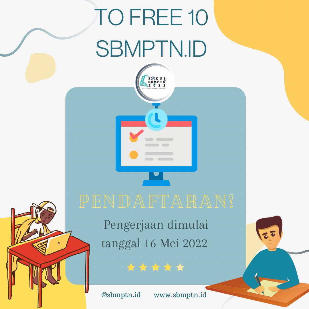 utbk_snpmb's tweet image. TRYOUT UTBK SBMPTN KE 10

• Bisa dikerjakan tanggal 16 Mei 2022 Berbarengan

Cara pendaftaran :
1.  Follow @sbmptn.id
2. Tag 5 teman kamu di komentar
3. Share post ini di story kamu
4. Upload semua persyaratan di web sbmptn.id

#sbmptn2022 #snmptn #tryout