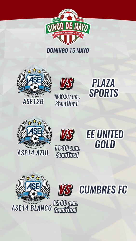 Angeles_SoccerE's tweet photo. Es domingo y equipos ANGELES están en semifinales de la Cinco de Mayo Cup.
¡VAMOS ANGELES!
#Estoy #AngelesSoccerElite #cincodemayocup #GoASE https://t.co/VC1opo2dC5