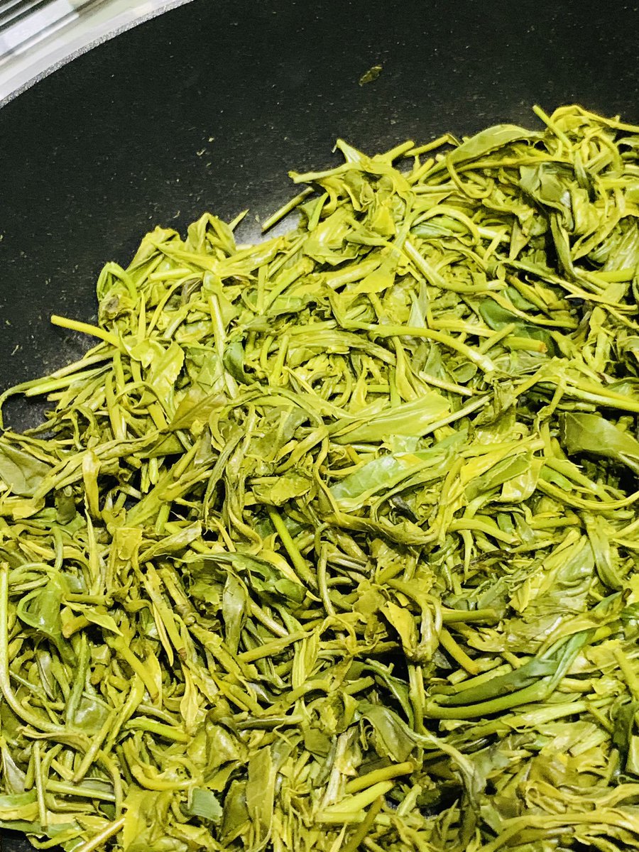 4C_C's tweet photo. お茶摘み体験をしました。
天ぷらにしても食べきれそうにないので、ダメ元で煎茶作りに挑戦中。 https://t.co/lekXWfMpLt