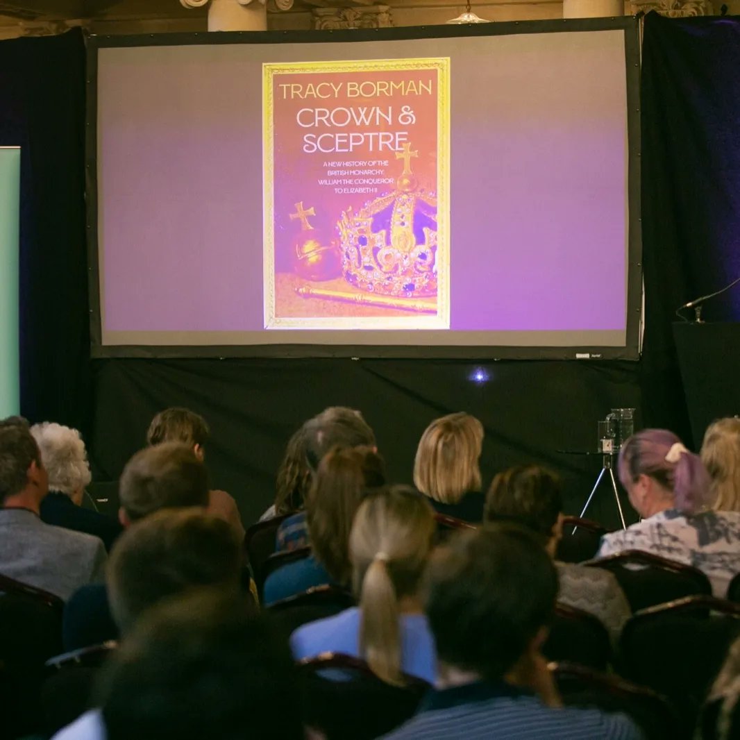 BathLitFest's tweet photo. @TracyBorman delighted us with a whistle stop tour through the history of the crown this afternoon in the Assembly Rooms! 👑

Many thanks to Tracy for such an insightful event, I think we all learned an awful lot! 🌟

#TheBathFestival #LiveEventsAreBack #Monarchy #books #history https://t.co/E93ZD7tfGi