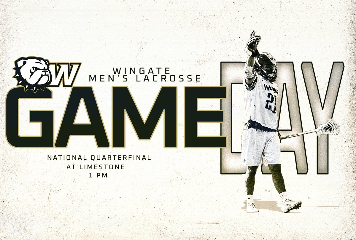 WU_Bulldogs's tweet photo. GAMEDAY for @WingateLacrosse 🥍!!

🆚 @LimestoneSaints 
📍 Gaffney, SC
⏰ 1 PM (National Quarterfinals)
📽️ https://t.co/JJnBbaaSgb
📊 https://t.co/KTYpAwveCp
📰 https://t.co/N5s6do21Er

#OneDog #WUMLAX https://t.co/DB3EOgoieu