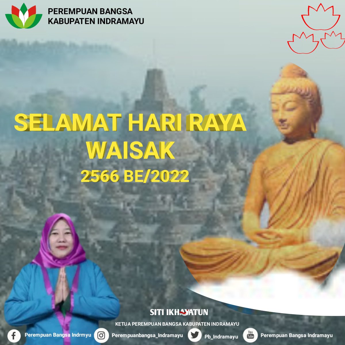 Pb_indramayu's tweet photo. Menciptakn kerukunan adalah suatu keberkahan tersendiri bagi pemeluknya "

Selamat Hari Raya Waisak 
@DPP_PKB @fraksipkbjabar @perempuanbangsa @Pb_indramayu @pb_jabar 
#Waisak2566 #HariRaya https://t.co/sttLjWbu4y