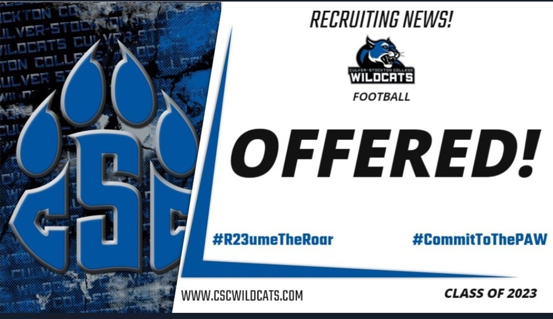 AlexGoeke63's tweet photo. Blessed to receive my 1st offer to continue my football career at Culver-Stockton College!! @FZNFootball @CoachCutshaw @CSCwildcatsFB https://t.co/idjVWepBoU