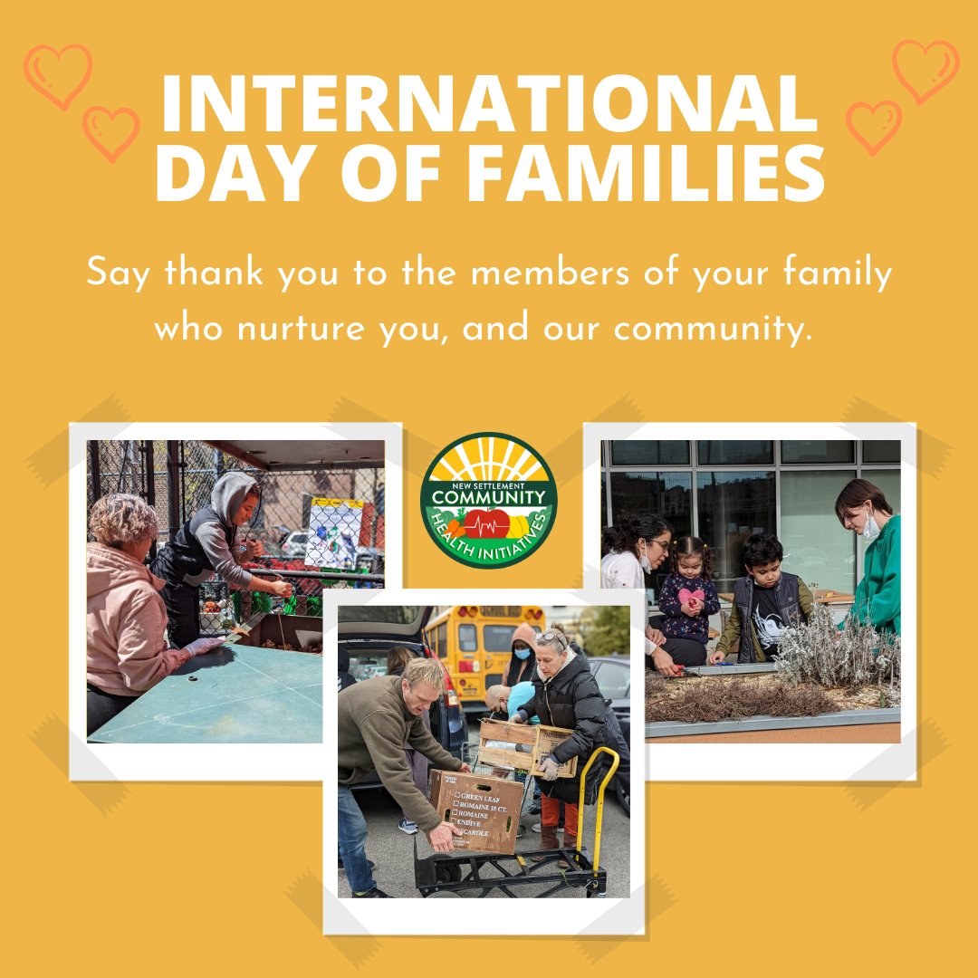NewSettlementNY's tweet photo. The families of our community are working hard to create a better food system for us all. Say thank you to the members of your family who nurture you, and nurture our community. After all, it really does take a village! #InternationDayOfFamilies #NSCCBX #CommunityHealth #CHI https://t.co/5I1agR6jKH