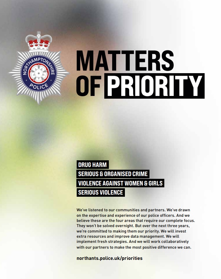 The four crime types we will be focusing our greatest attention on over the next three years are: 

👉 Drugs harm
👉 Serious and organised crime
👉 Violence against women and girls
👉 Serious violence 

Read more:
ow.ly/2e7T50J6hRX