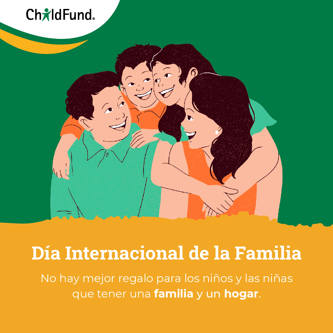 Hoy conmemoramos a esas familias que cumplen con amor y entrega su papel como pilar fundamental de la sociedad, y que respetan el derecho de los niños y las niñas de pertenecer a una familia. 

¡Feliz Día Internacional de la Familia!
#ChildFund #familia #15demayo