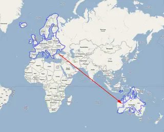 simongerman600's tweet photo. Map moves Europe over to Australia to get a feel for its size. Source: https://t.co/sziID7ujRW https://t.co/nWonvCtRSL
