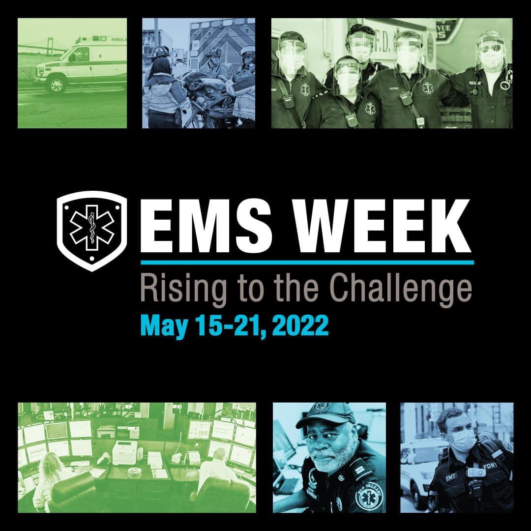 FredEMS440's tweet photo. Happy EMS WEEK to all the Brave men and women who Rise to the Challenge each and every day.  Thank you all for everything that you do. #EMSStrong https://t.co/YCBr0g2JAM
