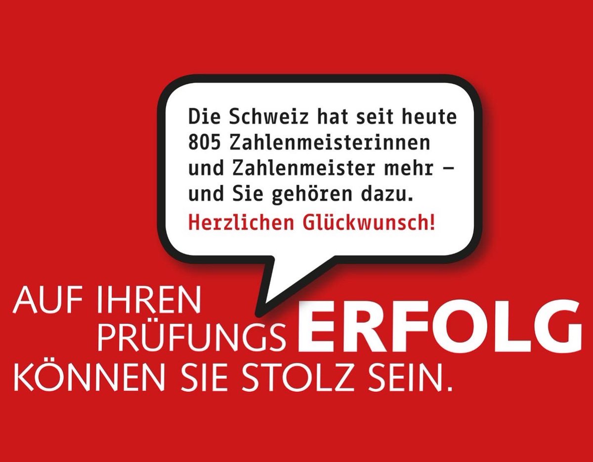805 neue Zahlenmeisterinnen und Zahlenmeister - Glückwunsch! Beim Fachausweis haben nur gerade 56,1 % über alle Landesteile hinweg reüssiert. Beim Diplom liegt die Erfolgsquote leicht höher bei 62,6 %. Liste der Erfolgreichen und Statistik: zahlenmeister.ch/erfolge/2022