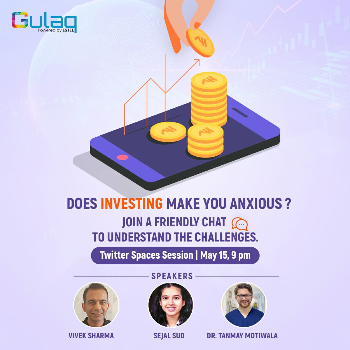 How can you benefit from investing over the long
term? How to control impulsive trading? Quick high
returns or sustainable wealth?
If these questions bother you, hear the expert at Twitter Spaces Session. May 15, 9 pm
To register: https://twitter.
com/i/spaces/1vAxRkEXARkKI