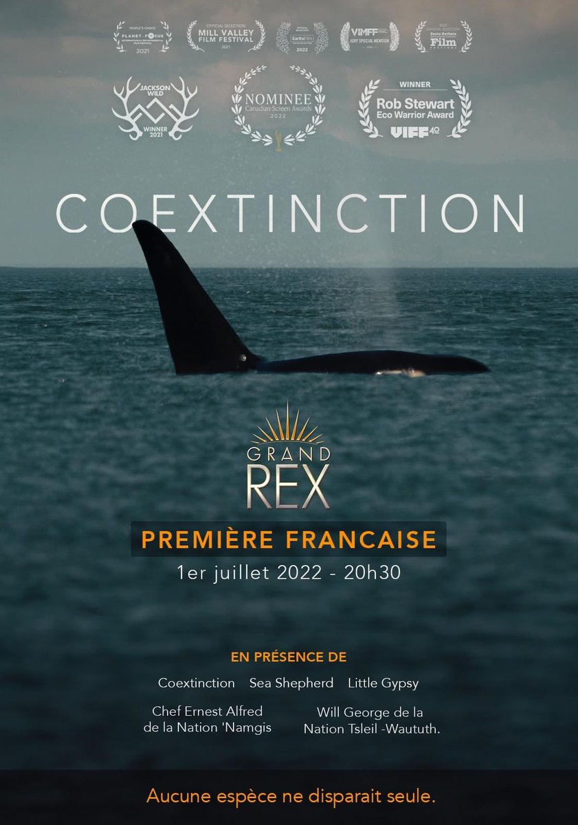 LeGrandRex's tweet photo. Après 4 ans à travailler pour pouvoir réaliser le documentaire #coextinction et pour protéger les orques en voie de disparition, l'équipe est honorée de vous présenter le 1 Juillet l'avant-première française du film au #GrandRex !
Billetterie ➡️ https://t.co/SO2dCmf5ee https://t.co/zoK9EueE06