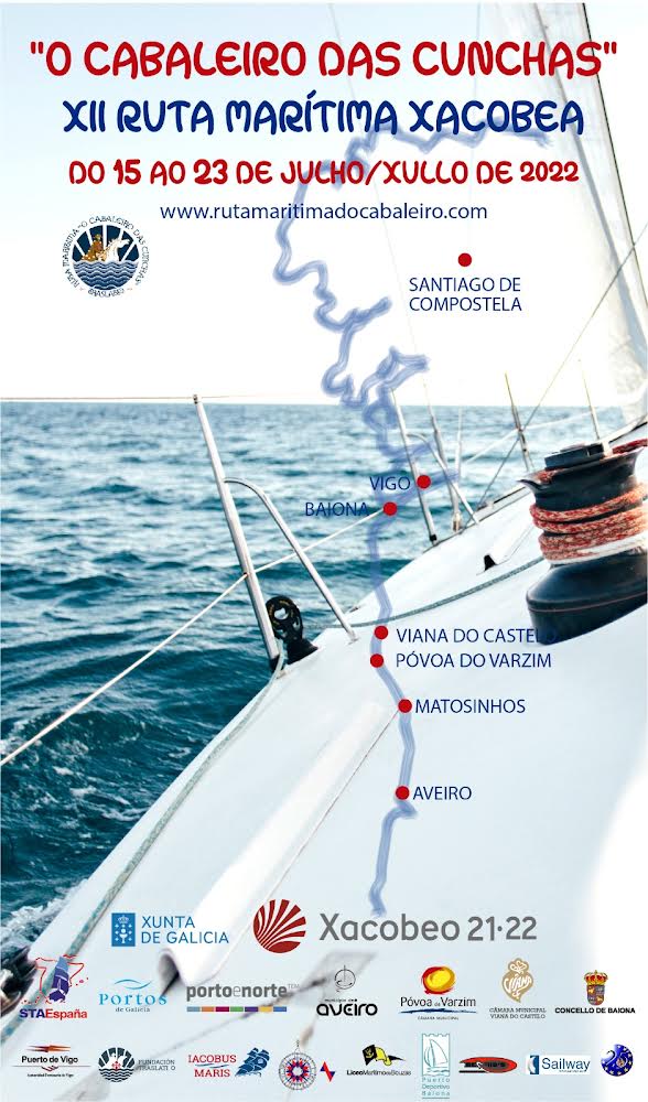 RCunchas's tweet photo. Un año más la Ruta Marítima de O Cabaleiro das Cunchas se pone en marcha. La inscripción ya está abierta. Aquí os dejamos el cartel promocional con todos los detalles. Enrólate a bordo y navega en las Rutas Xacobeas @IacobusMaris @TraslatioFund @camino_xacobeo @Xunta @sailtheway https://t.co/CDavo2oDbk