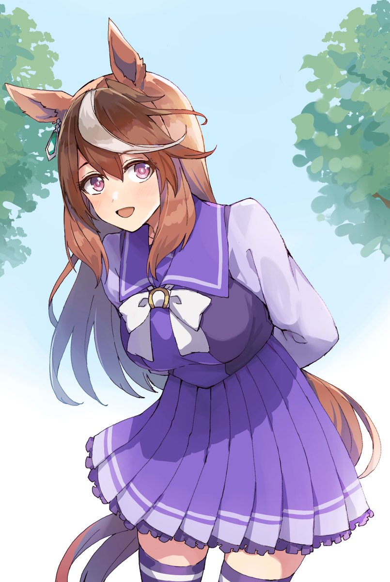 symboli rudolf (umamusume) 1girl horse ears animal ears solo horse girl horse tail thighhighs  illustration images