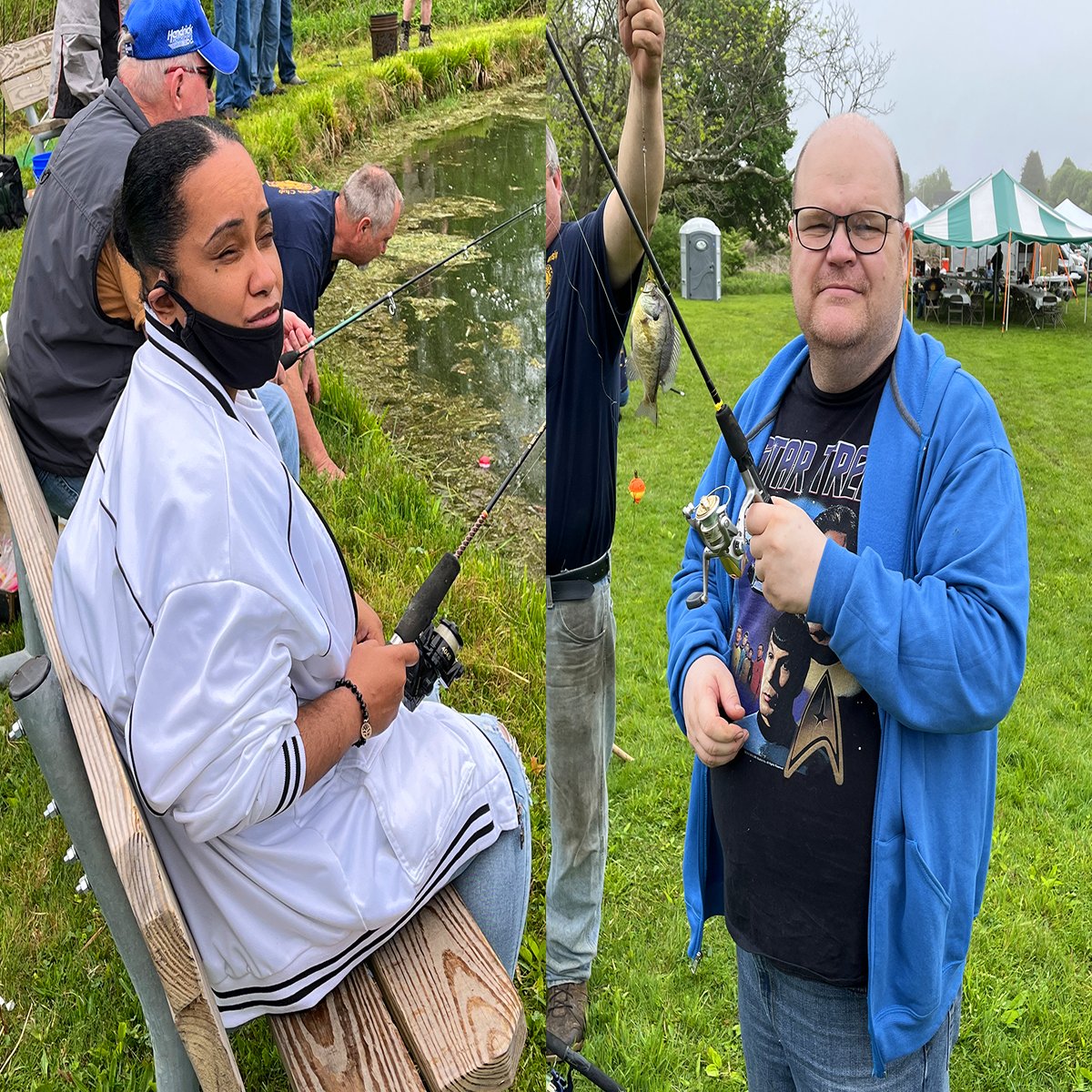 SightsforHope's tweet photo. We thank the Moore Township Lions Club for a great Lions Day of Fishing with our clients Saturday. #SightsforHope #SeizeIndependenceNow #Lions #WeServe #fishing #transformlives https://t.co/5O3w195SbL