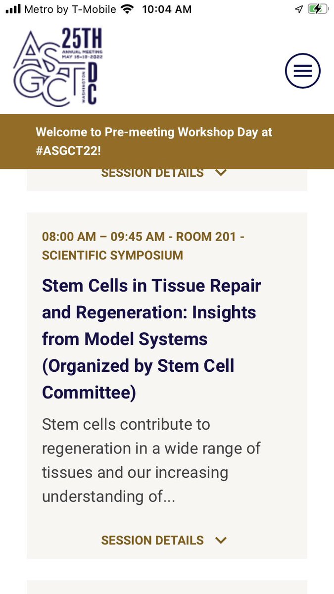 sanginair's tweet image. Delighted to be at #ASGCT22 to co-chair session on “Stem Cells in Tissue Repair snd Regeneration:Insights from Model Systems”. Tune in to hear more exciting science tomorrow @ASGCTherapy