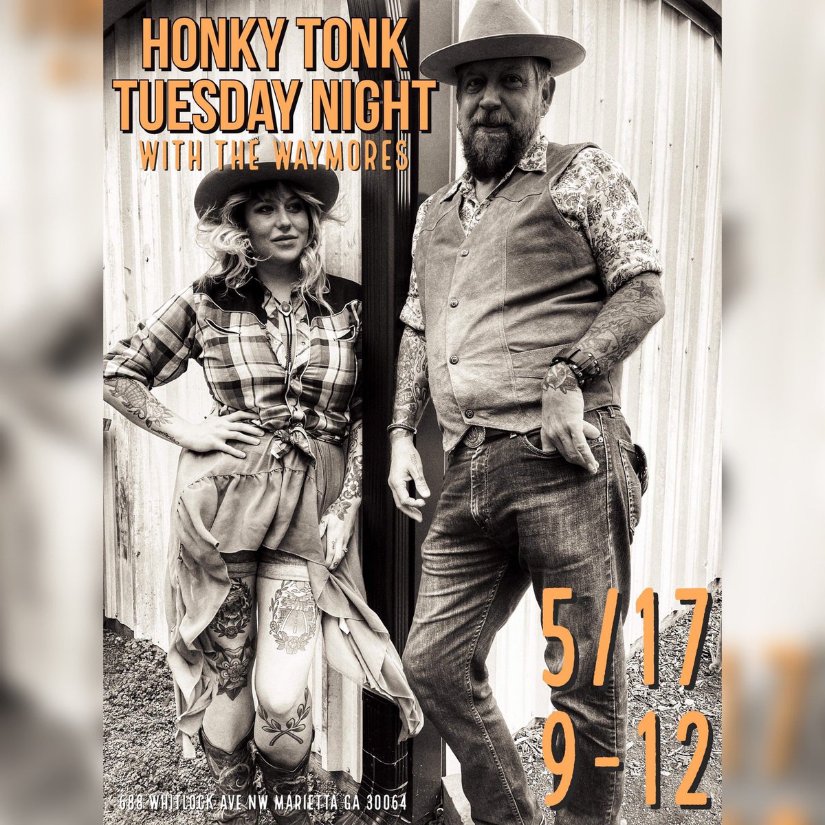 This Tuesday is the very first Honky Tonk Tuesday Night at @monkeybarrelmarietta 
Then Thursday night we’re in Birmingham at @davespub at 7PM

#thewaymores #countrymusic #honkytonk #honkytonktuesdaynights #marietta #birmingham #alabamamusic #americana #livemusic #tourlife #music