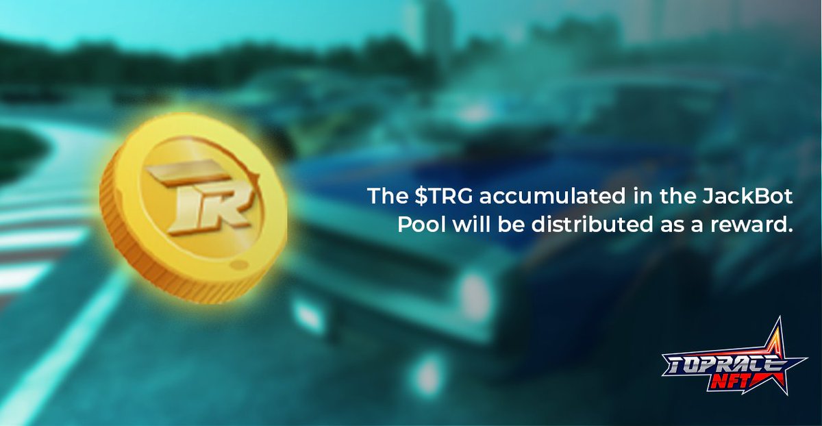 TopRace will contain a JackBot Pool. Each Loot Box sale will accumulate in the JackBot Pool. After of each racing season, the $TRG accumulated in the JackBot Pool will be distributed as a reward among the top 100 owners and drivers who are listed in the leaderboards.
#NFT #P2E
