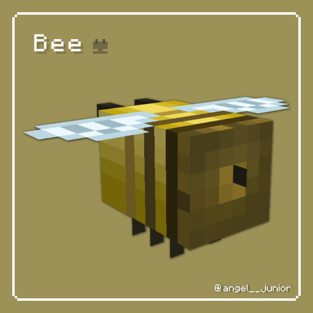 Angel__Junior's tweet photo. I redesigned the bee in @blockbench 🐝​

#minecraft #blockbench #blockbench3D #minecraftart #minecraftmodel #minecraftartist #bee #beemodel #3D #3Dart #3dmodeling #pixelart https://t.co/bc9sVR3j5c