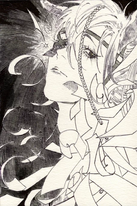#絵柄が好みって人にフォローされたい 
線の主張が強い絵を描いてます 