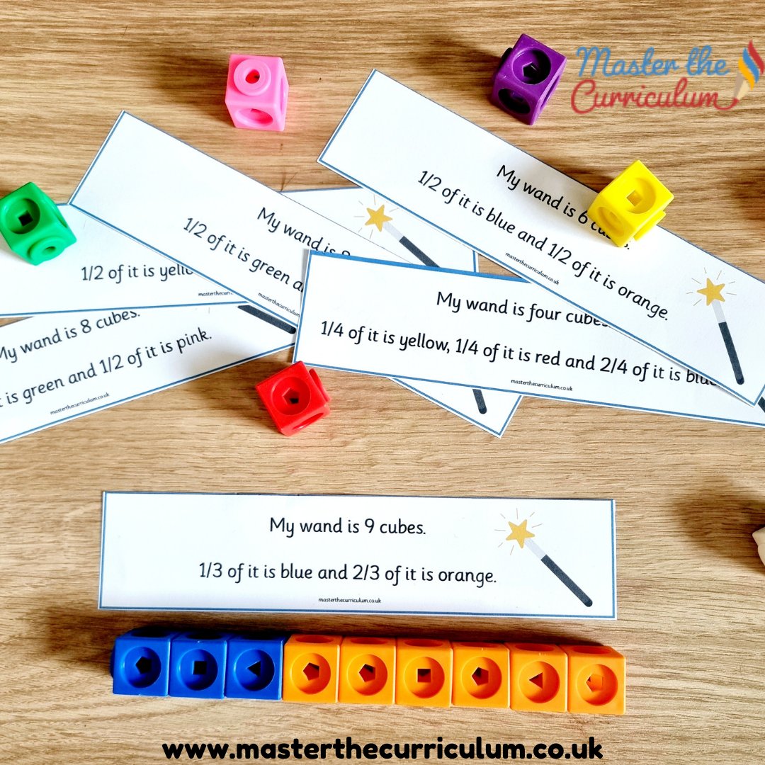 Are you teaching fractions? Do you need some fun practical lesson ideas? 
Cube wands are a great activity to help children understand fractions 🤩
We have lots of practical lesson ideas included on our website!
👇
masterthecurriculum.co.uk