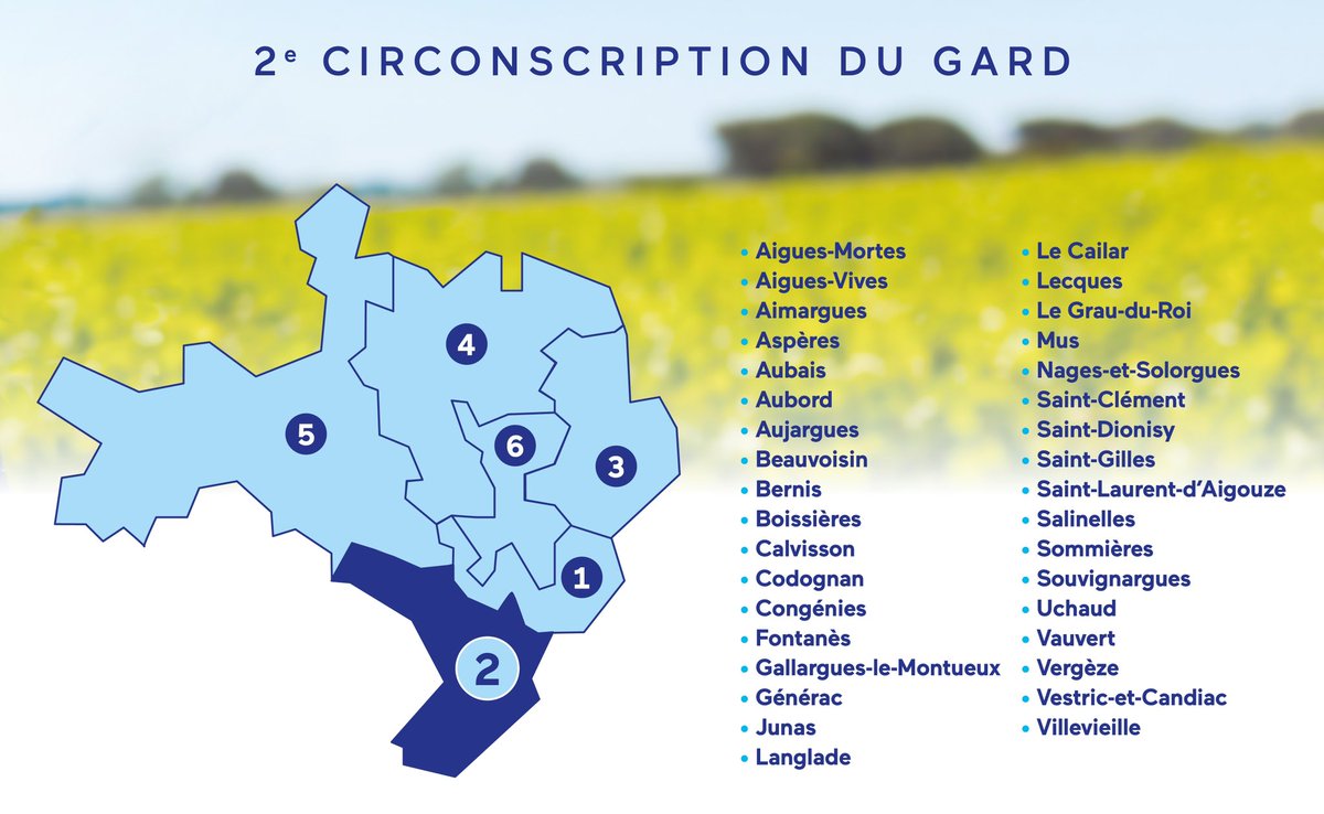 #zoom sur la 2e circonscription du #Gard avec 35 communes. #legislative2022 #yvanlachaud2022 #Ensemble #EnsembleMajoritePresidentielle