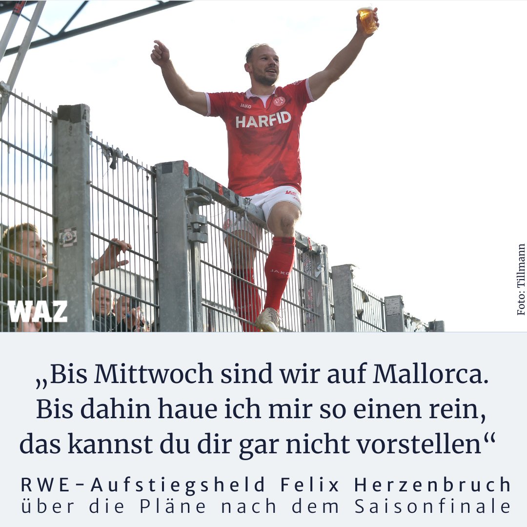 FunkeSport's tweet photo. RWE-VerteidigerFelix Herzenbruch hat nach dem Aufstieg von @rot_weiss_essen ambitionierte Pläne für die kommenden Tage. #RWE #RWERWA https://t.co/FHj47mm0BP