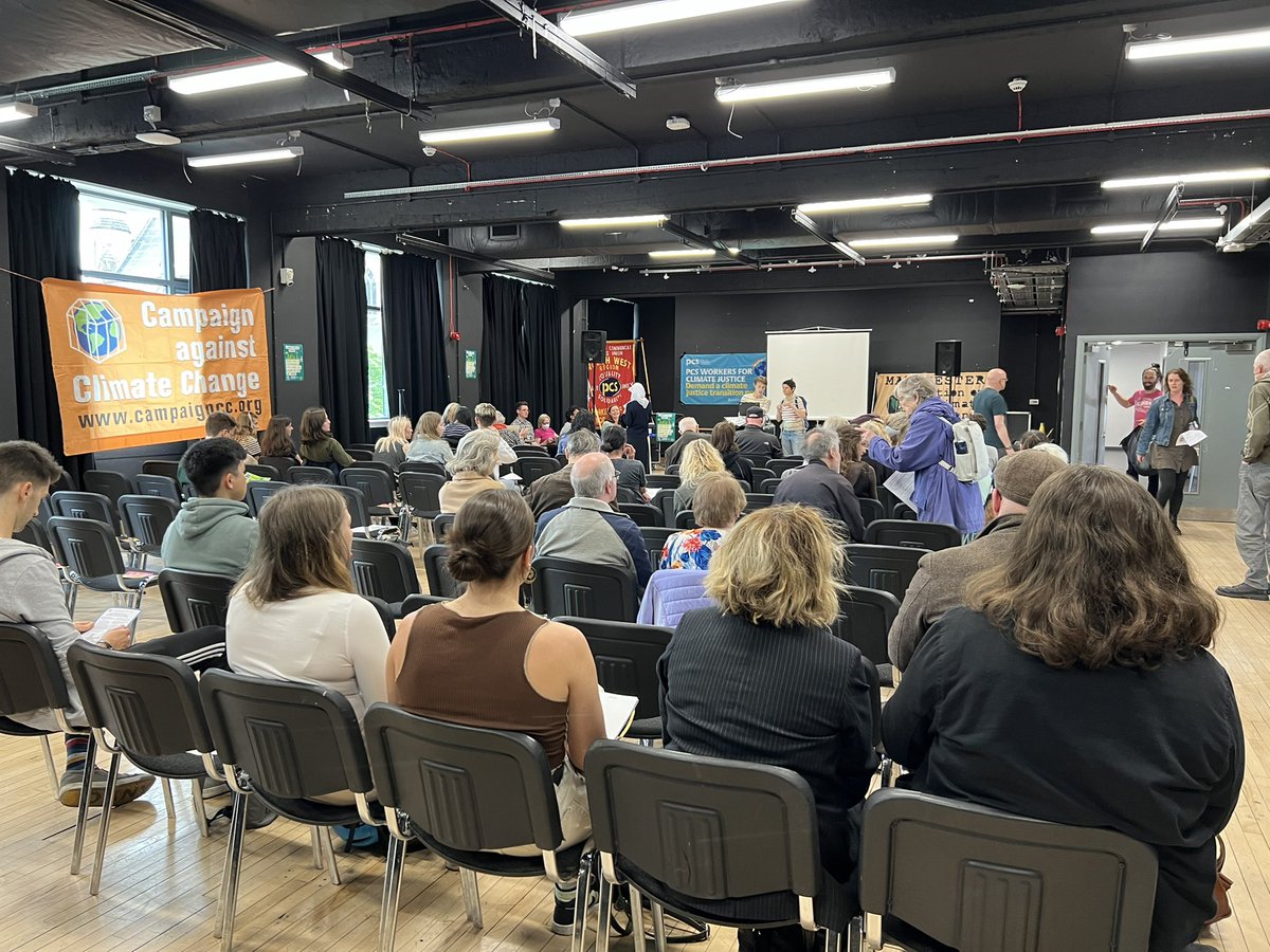 Energising day #McrClimateSummit focusing on solutions for just &amp; sustainable cities - retrofit social homes, more active neighbourhoods &amp; public transport, resist hostile environment - gutted to miss final session with <a href="/chilledasad100/">asad rehman</a> on campaigning to win! #DemandClimateJustice