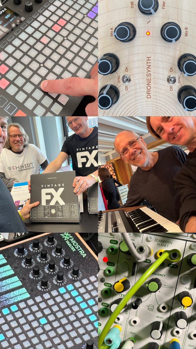 Cool things at #Superbooth @SchneidersBuero <a href="/tiptopaudio/">Tiptop Audio</a> Forbidden Planet - Vintage FX book - Leaf Audio DRONE - <a href="/sequentialLLC/">Sequential</a> Oberrhein OB-X8 - <a href="/yaeltex/">Yaeltex</a> controllers - <a href="/squarpinstru/">Squarp Instruments</a> Hapax - <a href="/madeinpolyend/">Polyend</a> PLAY - Roland @tubbutec MC202 new CPU 😱 new SOMA synth +++++ lots more!
