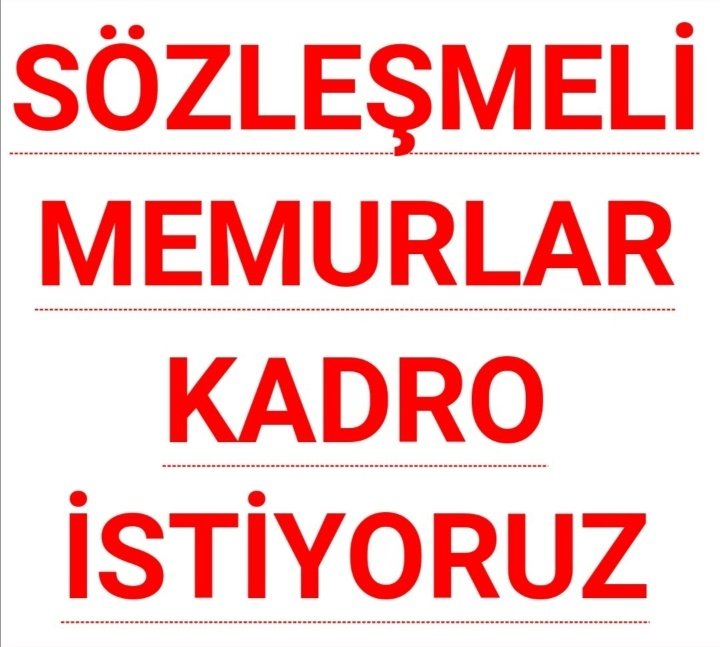 <a href="/akbasogluemin/">Av. M.Emin AKBAŞOĞLU 🇹🇷</a> Sayın Vekilim Sözleşmeli Memurların Dayanacak Gücü Kalmadı

9 Yıllık Bekleyişimizin Son Bulmasını İstiyoruz Hakkımız Olan Kadroyu İstiyoruz <a href="/vedatbilgn/">Vedat Bilgin</a>