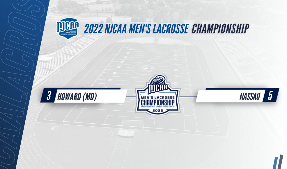 NJCAALacrosse's tweet photo. And then there were 2⃣

𝙏𝙊𝘿𝘼𝙔 No. 3 Howard (MD) will look to win the first championship in program history against No. 5 Nassau who are the reigning champions 👀

Who will be taking home the 🏆?

📺 https://t.co/p7oPDeH43J
🖥️ https://t.co/H0ScRuuMT4 https://t.co/fnT8OLvqEC