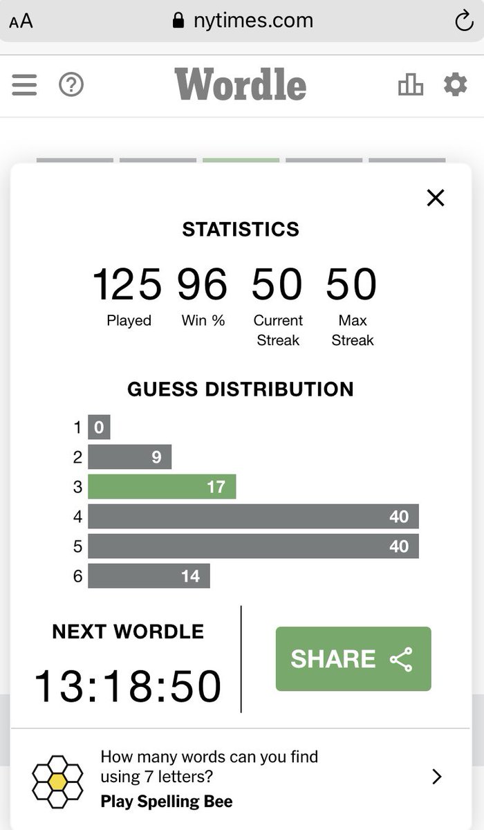 Proud moment. #WordleStreak