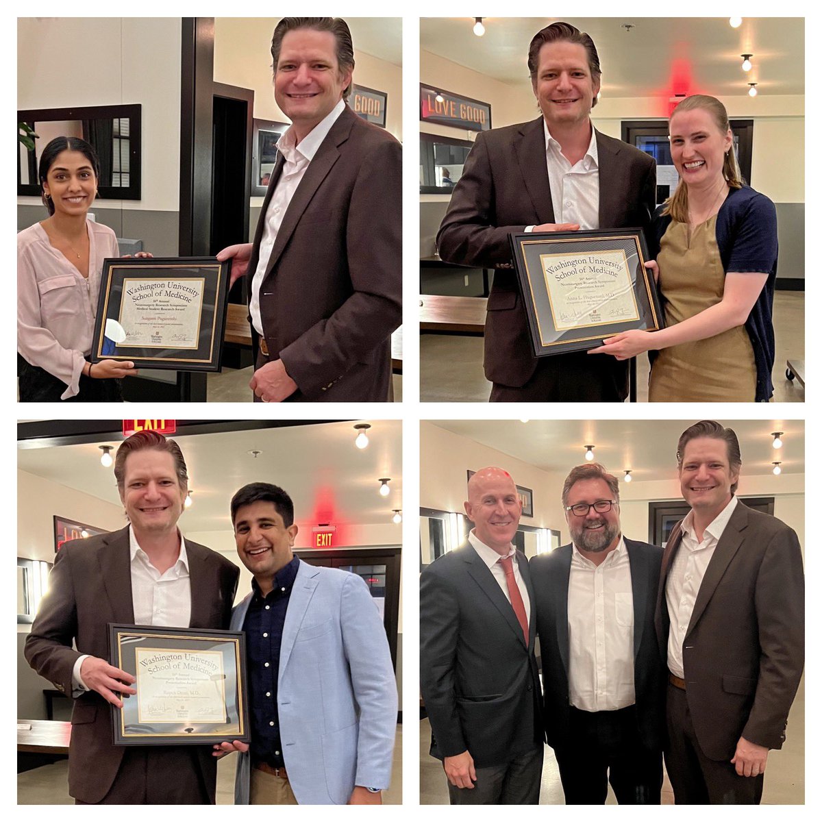 Gregory Zipfel (@gregoryzipfel) on Twitter photo Congrats to our research award winners - @pugazenthi_s <a href="/RupenDesaiMD/">Rupen Desai</a> <a href="/ahuguena/">Anna Huguenard, MD</a>!! And thanks to <a href="/JMoccoMD/">J Mocco, MD, MS</a> for serving as Dacey lecturer. Wonderful event capped by a fun banquet.
<a href="/WashUNeurosurg/">WashU Med Taylor Family Department of Neurosurgery</a>
<a href="/JOsbunMDxCV/">Joshua Osbun</a>
<a href="/MdLimbrick/">Dave Limbrick, MD, PhD</a>
<a href="/strahleMD/">Jennifer Strahle, MD</a>
<a href="/AlbertHKimMDPhD/">Albert H. Kim</a>
<a href="/JTWillieMD/">Jon T. Willie, MD, PhD</a>
<a href="/leuthardt/">Eric Leuthardt</a> Congrats to our research award winners - @pugazenthi_s <a href="/RupenDesaiMD/">Rupen Desai</a> <a href="/ahuguena/">Anna Huguenard, MD</a>!! And thanks to <a href="/JMoccoMD/">J Mocco, MD, MS</a> for serving as Dacey lecturer. Wonderful event capped by a fun banquet.
<a href="/WashUNeurosurg/">WashU Med Taylor Family Department of Neurosurgery</a>
<a href="/JOsbunMDxCV/">Joshua Osbun</a>
<a href="/MdLimbrick/">Dave Limbrick, MD, PhD</a>
<a href="/strahleMD/">Jennifer Strahle, MD</a>
<a href="/AlbertHKimMDPhD/">Albert H. Kim</a>
<a href="/JTWillieMD/">Jon T. Willie, MD, PhD</a>
<a href="/leuthardt/">Eric Leuthardt</a>