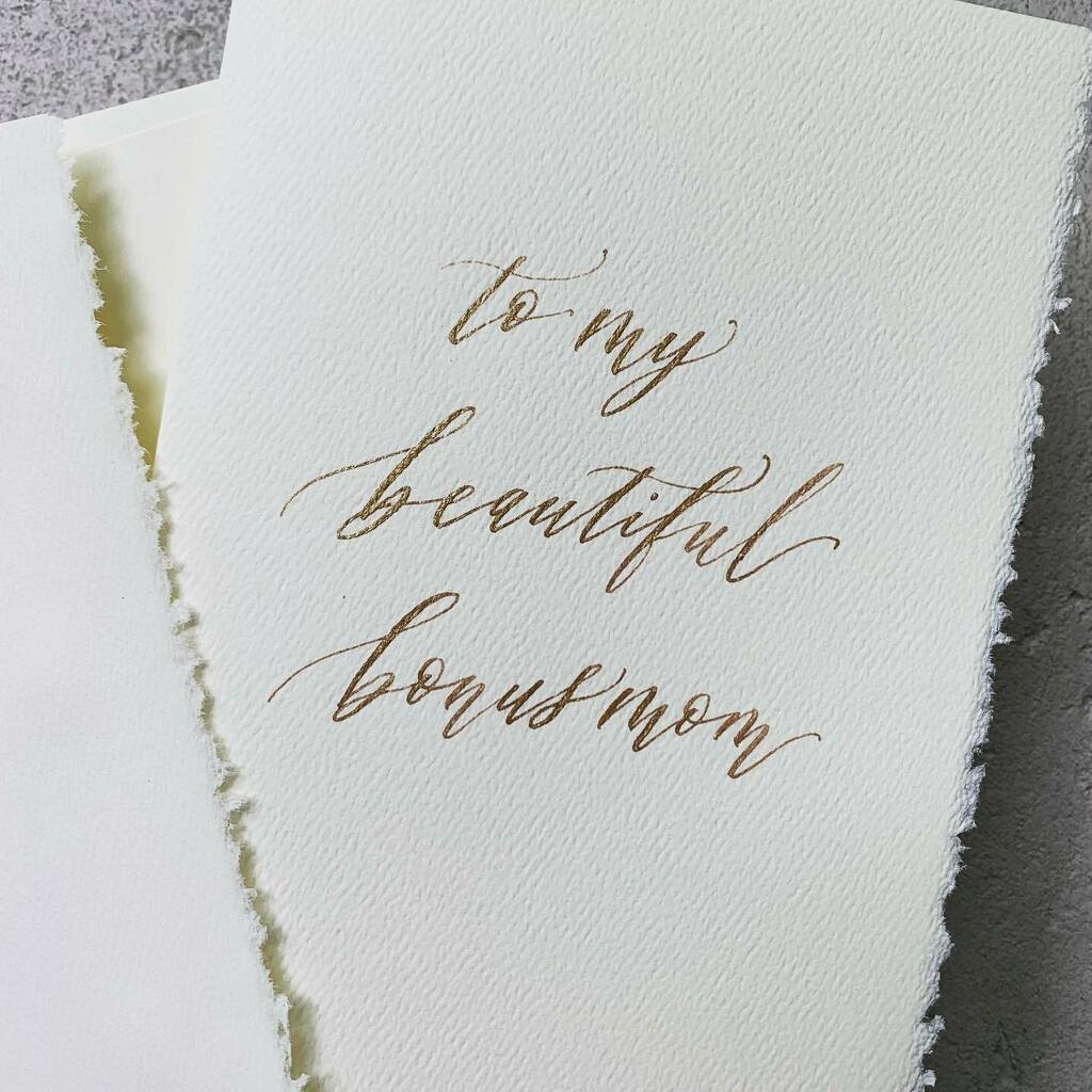 tigerflossing's tweet photo. from a suite of custom wedding day cards made for a bride.⁣

#bonusmom #stepmom #stepmomlove #secondmom #weddingletters #thankyoucard #weddingcard #goldcalligraphy #greetingcard #weddingdaynote #motherofthebride #stepmotherofthebride #customca… https://t.co/EsQ2gQTeKP https://t.co/kk8AFpaVxy