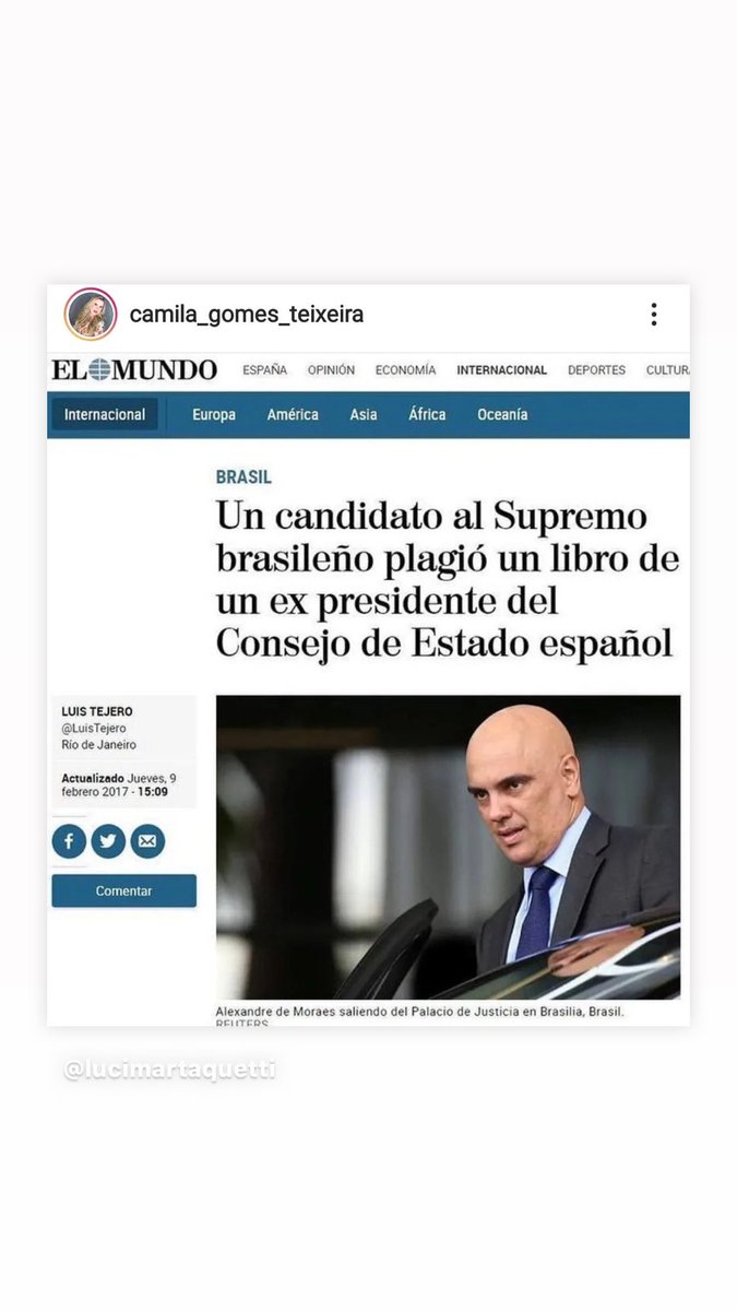 CamilaDiretax's tweet photo. Quando um sujeito faz plágio achando que não será descoberto.  #AlexandreDeMoraisImbecil https://t.co/RjDQkRAp0Y