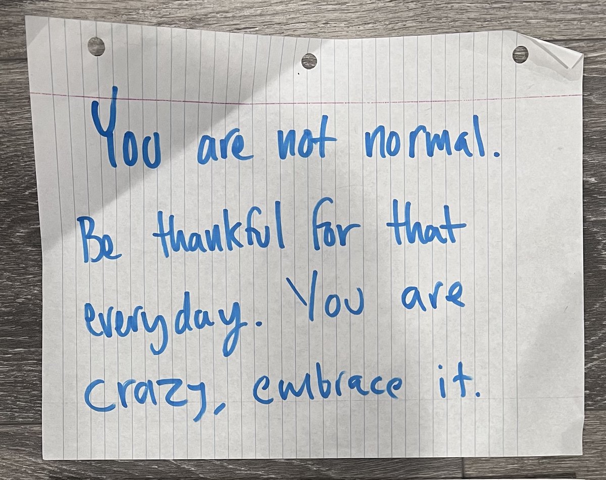 landforce's tweet photo. I was going through old stuff in my basement and found this from 10+ years ago. I remember being pretty lost and writing down a bunch of affirmations. I covered my walls with pieces of paper, this one was the most important and formative for me.

Lean in. It’s worth it. https://t.co/TyI9XjtYBK