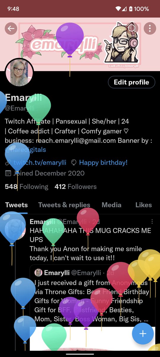 Emarylli's tweet photo. Big ol 25 today! If only my mom was here. I miss her so much.
Anyway, I had a few more people ask for my Throne so here y'all go: 
https://t.co/HLpUHkteJ2 https://t.co/JiTMlH3A8z
