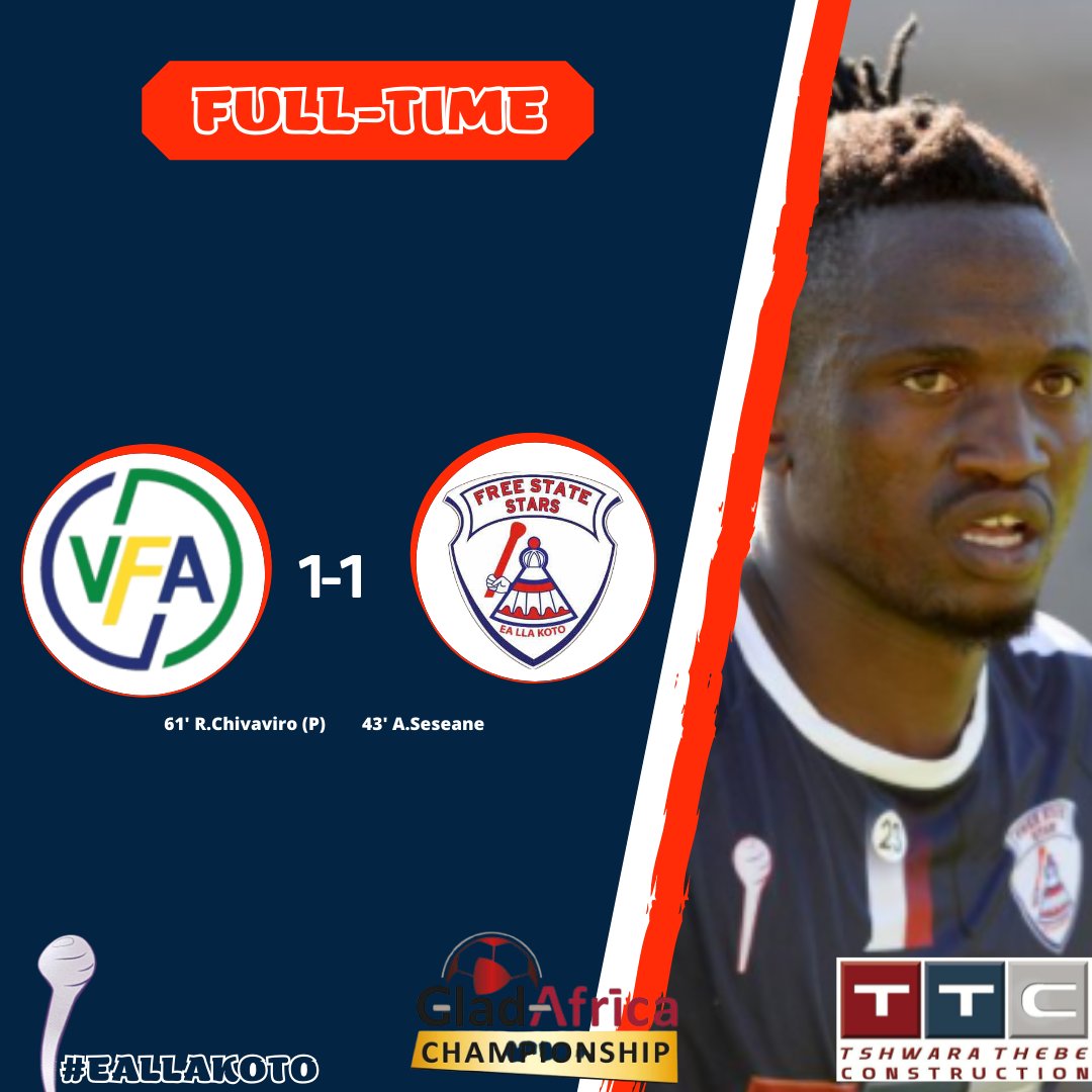 FSStarsUpdate's tweet photo. 🔴 F U L L - T I M E⚪

Venda Football Academy 1-1 Free State Stars

#GladAfricaChampionship #eallakoto #RedArmy #FSStars #KotoBrand https://t.co/IN8DPu6Ad6