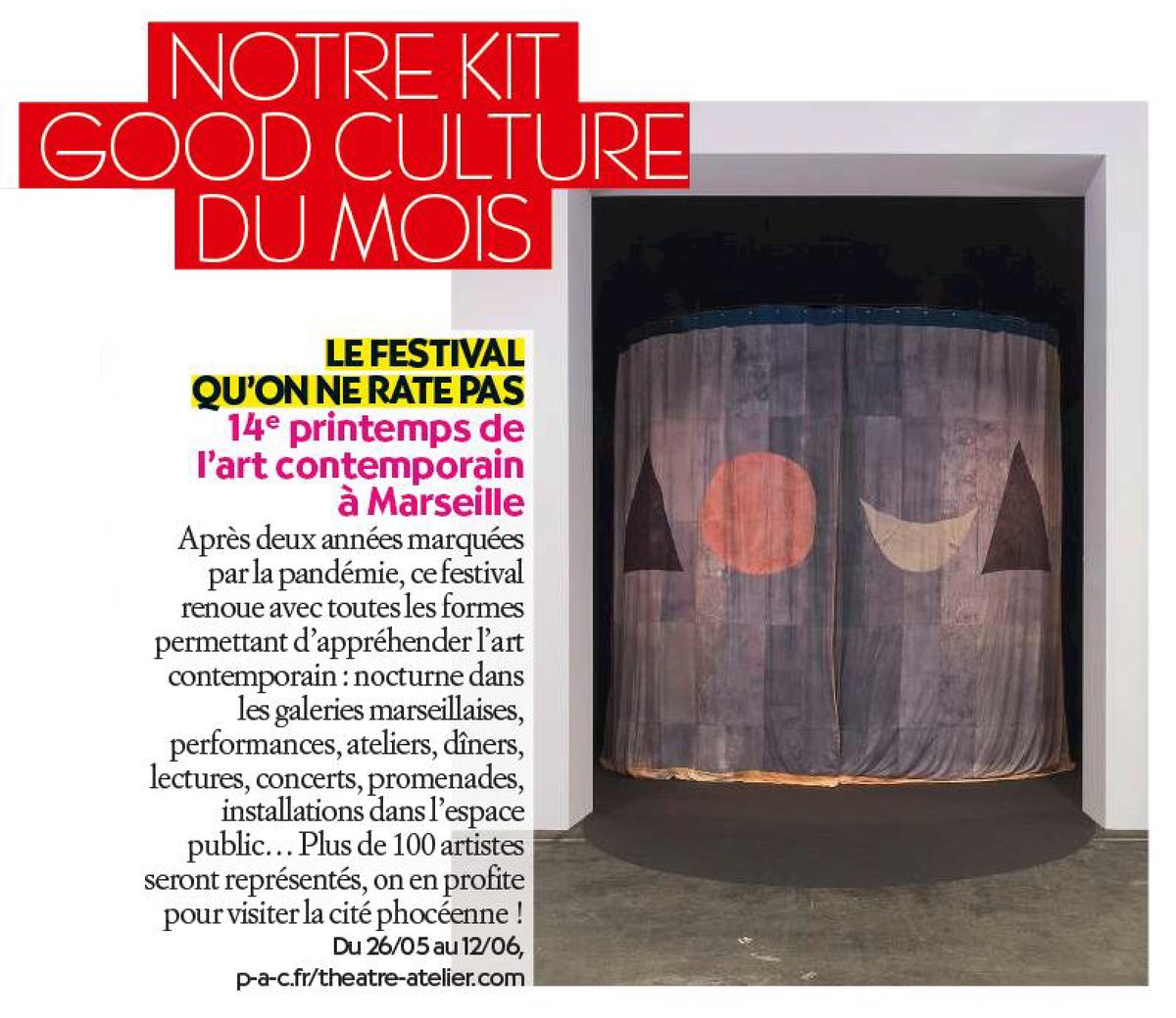 PacProvence's tweet photo. [Festival] J-11 🔥

Le Printemps de l'Art Contemporain a son article dans le Magazine Biba !
Rejoignez-nous jeudi 26 mai pour découvrir la programmation foisonnante de cette 14e édition.

→ Plus d'informations sur https://t.co/G9hr7dH8ZN https://t.co/HdvrxU2Gpr