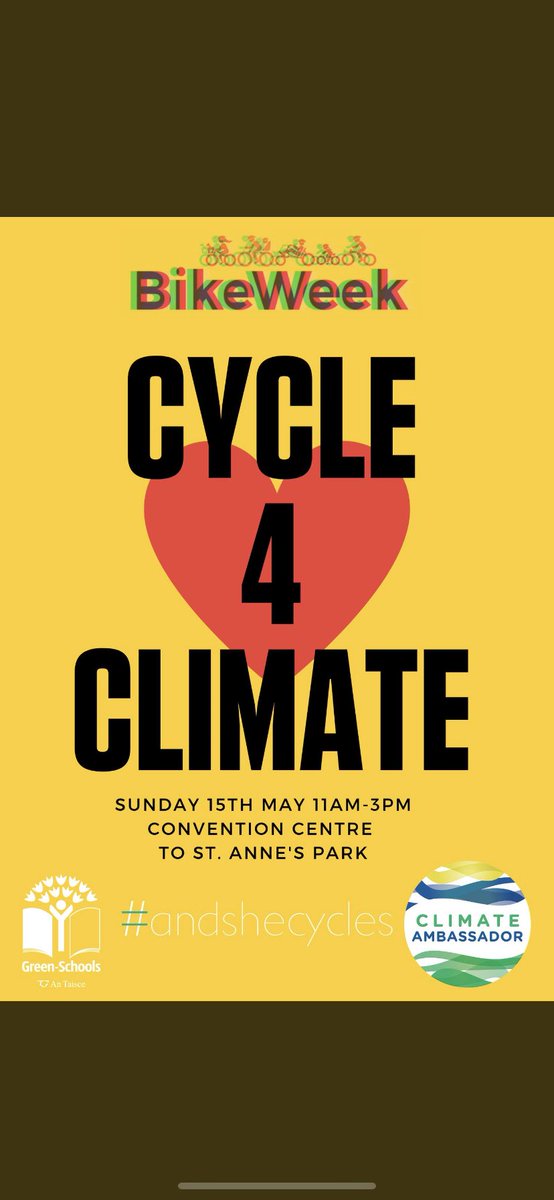 MGClimateAction's tweet photo. Really enjoyed the @climate_ambass #Cycle4Climate with @GreenSchoolsIre as part of #bikeweek2022 . Lovely cycle to St Anne’s Park, gorgeous vegetarian lunch, and sharing of #ClimateAction ideas and upcoming events 😀#ClimateAmbassador #andshecycles https://t.co/6hBJpJRRH8