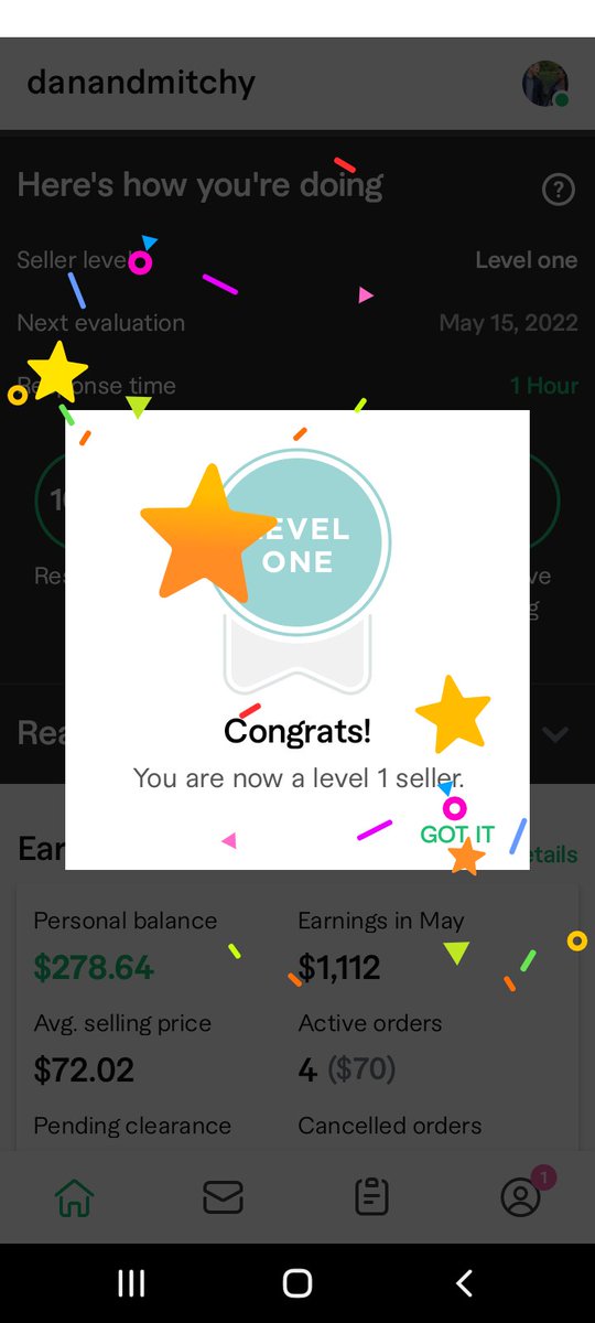 We are now officially level one after a jealous competitor delayed us achieving it