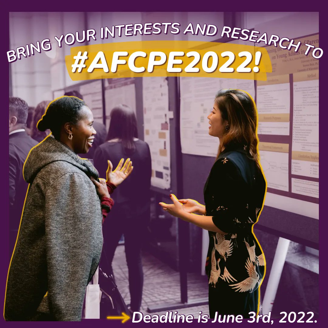 🔔 3 Weeks left to submit your Invitation to Present for the Hybrid 2022 AFCPE Symposium! 

Learn more and submit your work today ➡️ buff.ly/2IPROiJ