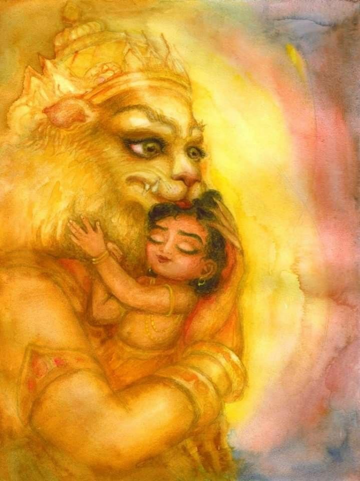DBhagvadgita's tweet photo. "A devotee is never afraid of anything because fear has to be dealt with our Lord Narasimhadeva" https://t.co/8DBK0uAlLU