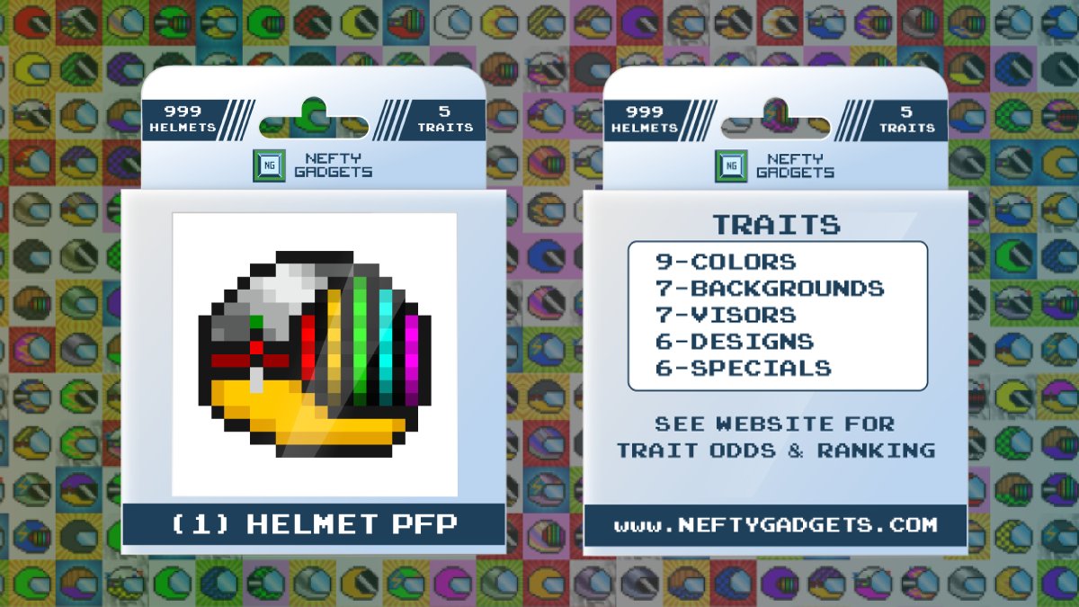 NeftyGadgets's tweet image. --&amp;gt; 1 of 1 Helmet PFP Pack Giveaway #WAXP

🎉3 Packs up for grabs! Ends in 72 HRS!⏰

Check out the PFPs: 
neftygadgets.com/helmet-rarity/

Multiple ways to enter: 
giv.gg/idY9CK