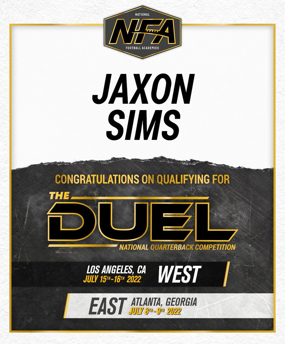 sims_jaxon's tweet photo. Very excited to say I have been invited to @NFA_Coach camp in California. I’m ready to work! @KPark_Football https://t.co/uBO7sKVYTH