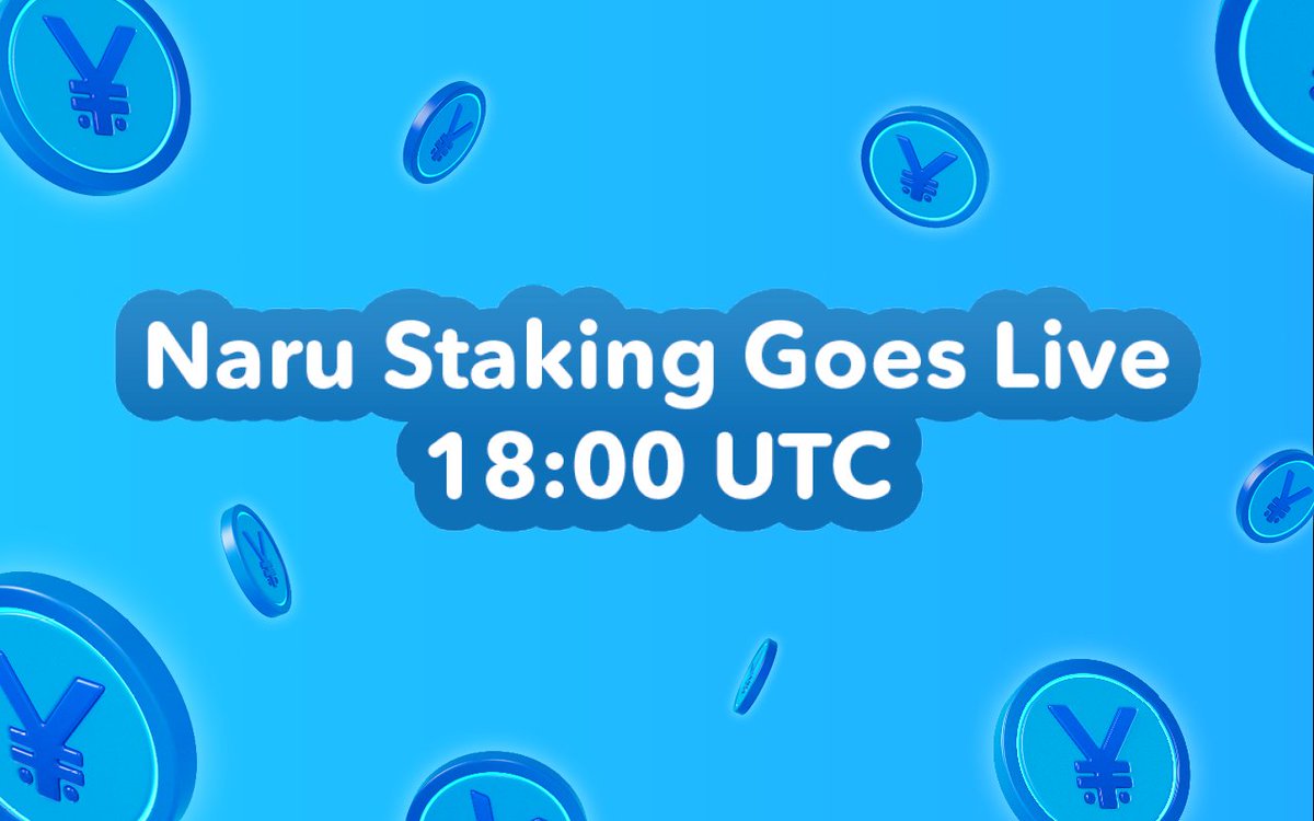 YummiUniverse's tweet photo. We’re excited to announce that you’ll be able to stake your Naru starting today at 18:00 UTC. https://t.co/P43zDmpliy