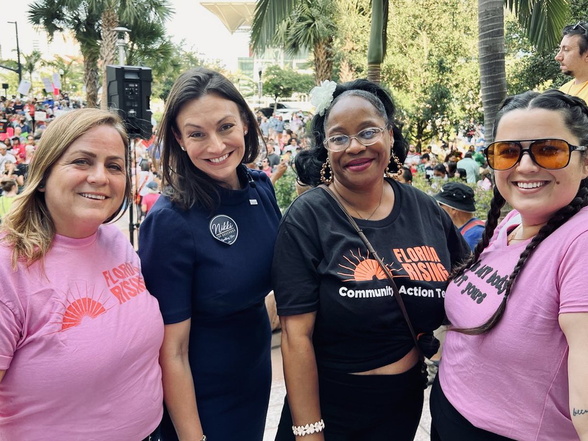 MattVanName's tweet photo. “Fight for the things you care about, but do it in a way that will lead others to join you.” -Ruth Bader Ginsburg 

@NikkiFried at #BansOffOurBodies rallies in FL. https://t.co/bTCPJGwD0S