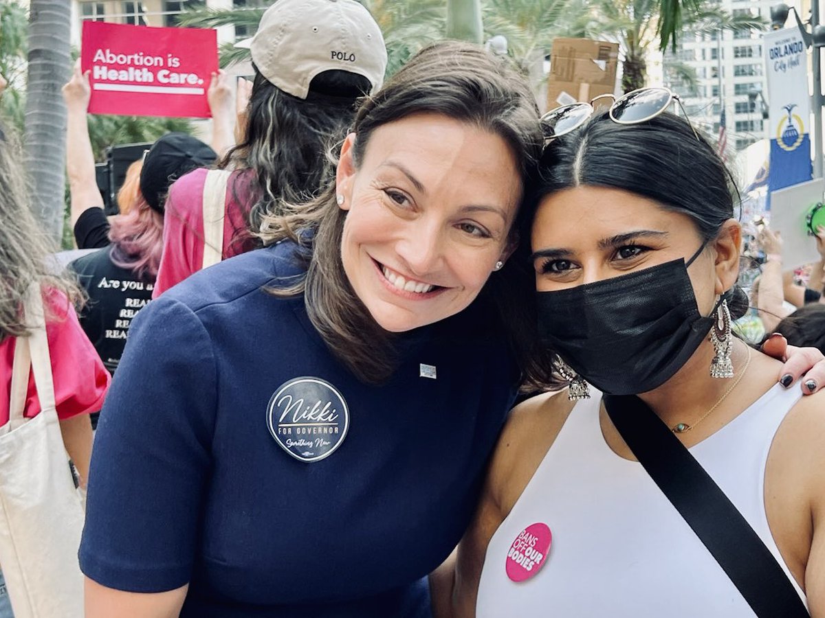 MattVanName's tweet photo. “Fight for the things you care about, but do it in a way that will lead others to join you.” -Ruth Bader Ginsburg 

@NikkiFried at #BansOffOurBodies rallies in FL. https://t.co/bTCPJGwD0S