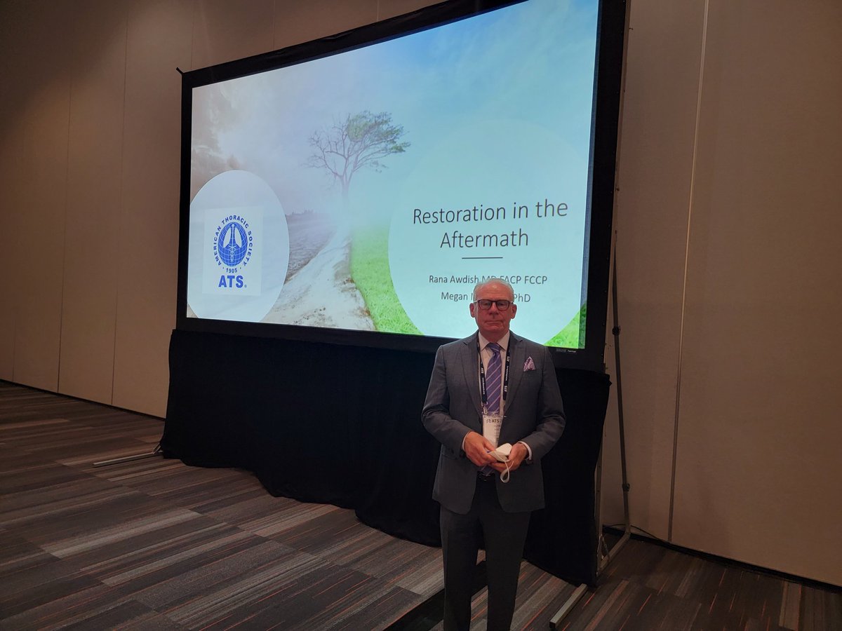 gregory1downey's tweet photo. Keynote speakers Rana Awdish and Meghan Hosey are about to begin their talk on Restoration of the Aftermath. #ATSPastPresident JamesBeck will give the introduction. Please join us! #JuancCelodonMD, , #ATSVICEPRESIDENT #ATSPresidentelect, #ATSPRESIDENT https://t.co/lcw3e9C70R