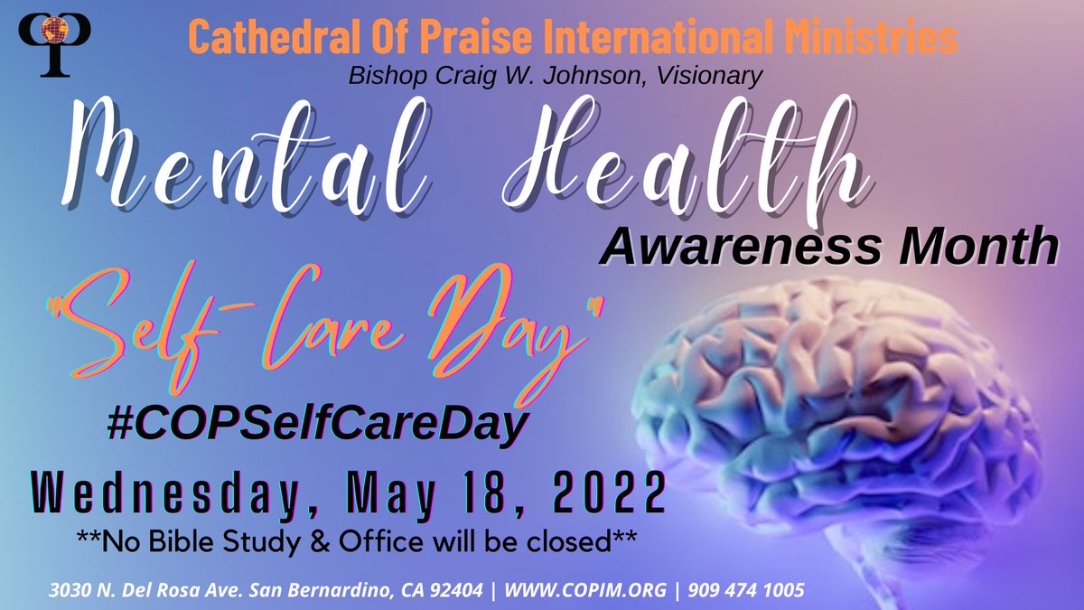 COPraiseIM's tweet photo. It’s Mental Health Month! We’re taking some time to honor ourselves with Self-Care Wednesday. Take a picture and post it on Social Media using #COPSelfCareDay. https://t.co/qppGx0mKEN
